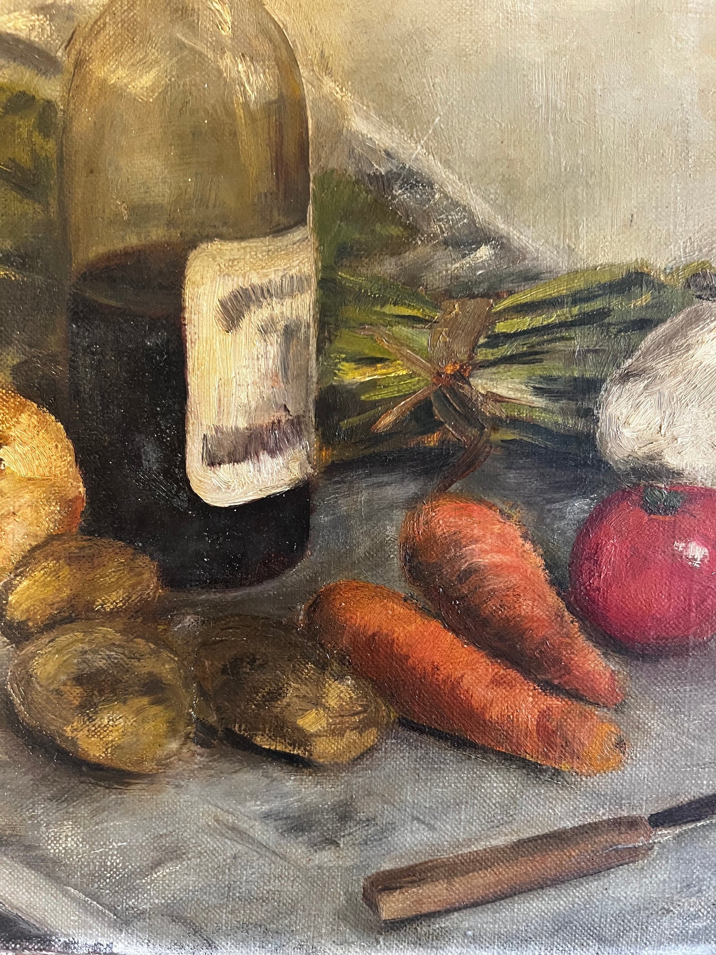 Gorgeous Vintage Kitchen Still Life Oil Painting on Canvas