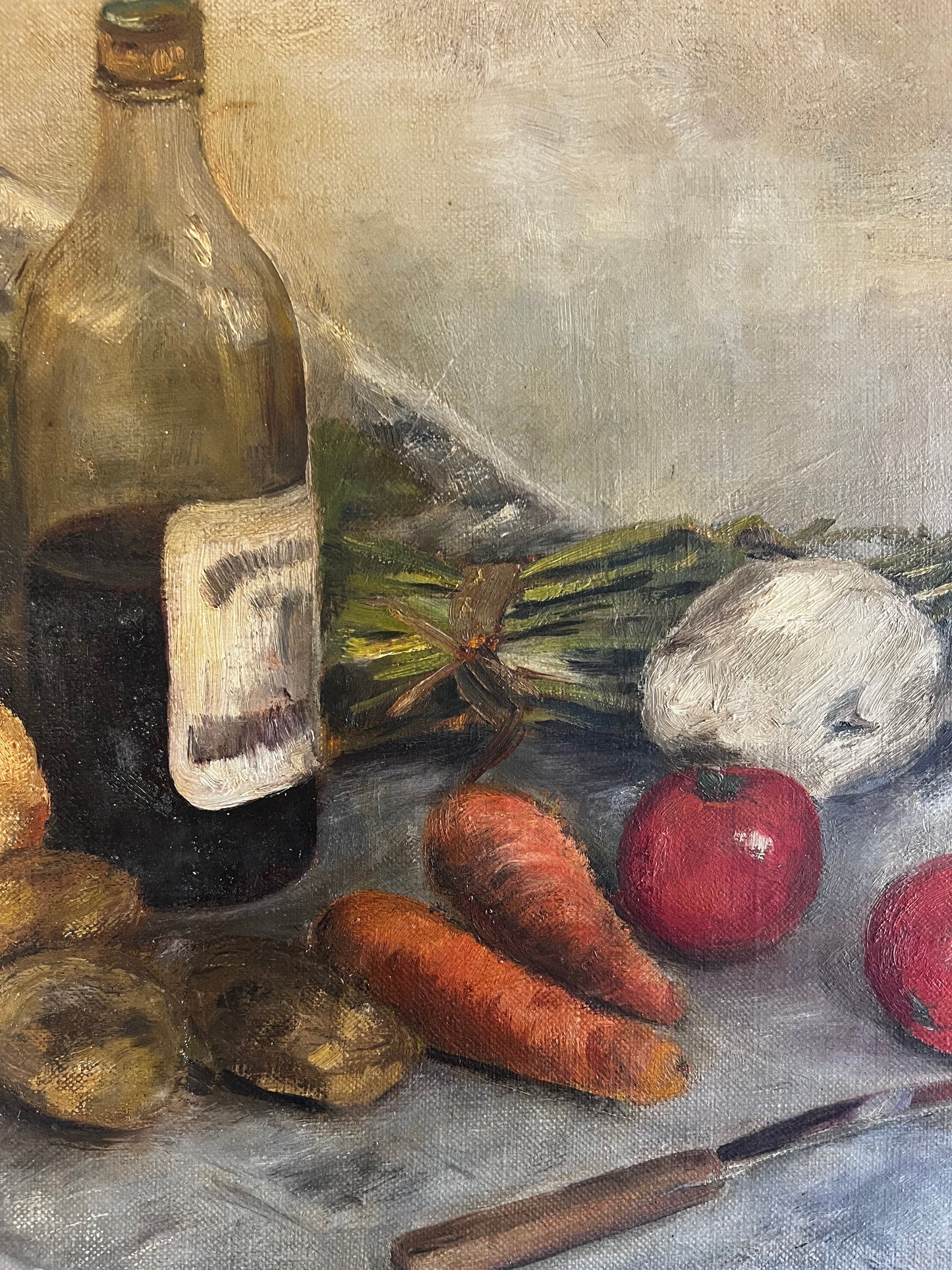 Gorgeous Vintage Kitchen Still Life Oil Painting on Canvas