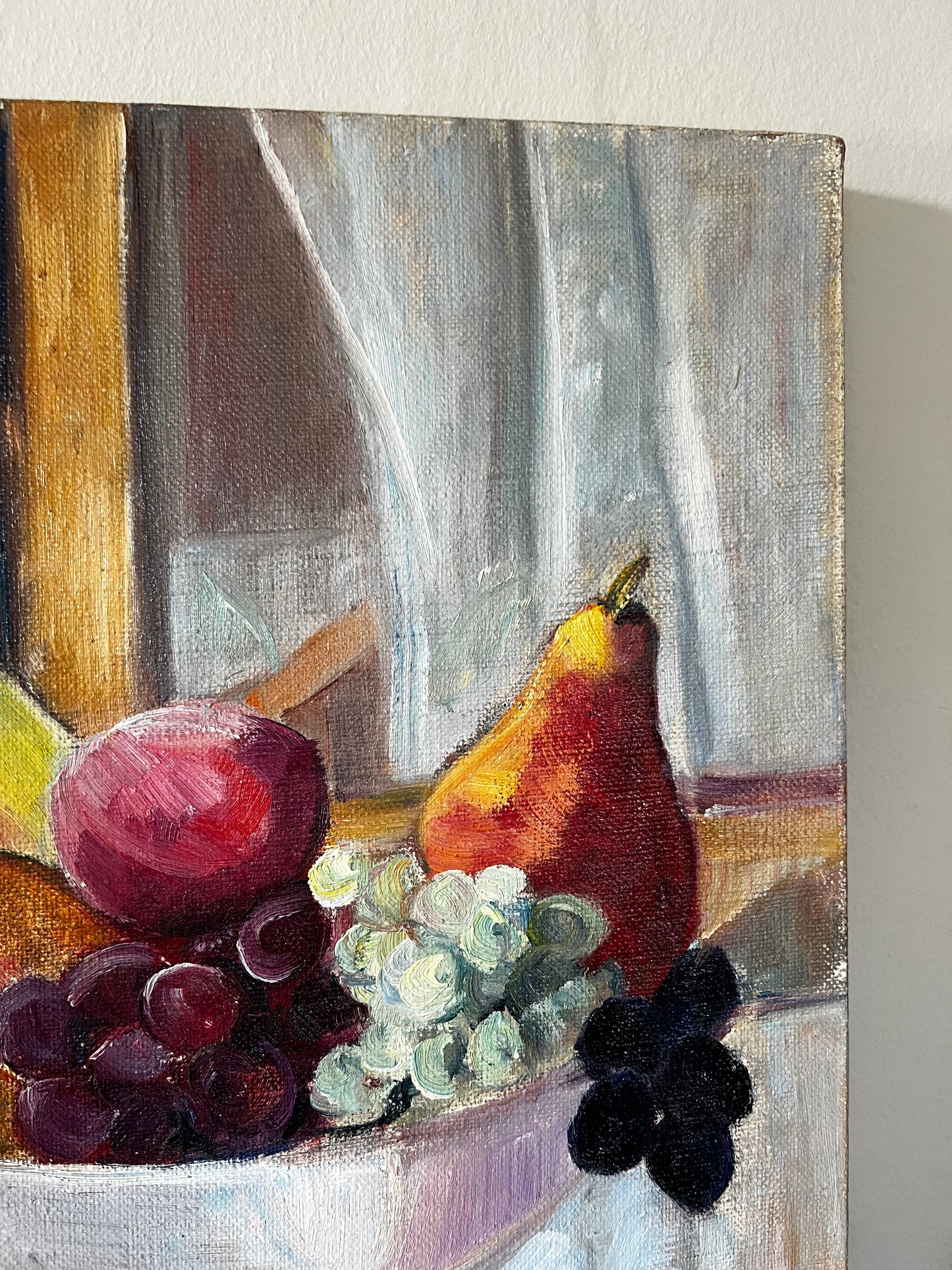 French Mid Century Still Life Oil Painting on Canvas by J Mathieu dated 1963