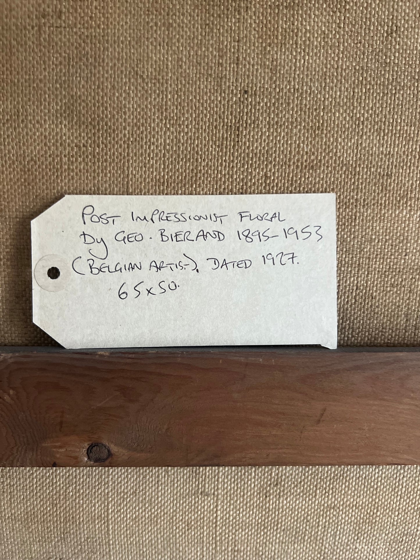 RESERVED FOR J Gorgeous Post Impressionist Floral Oil Painting by Geo Bierand 1895-1953