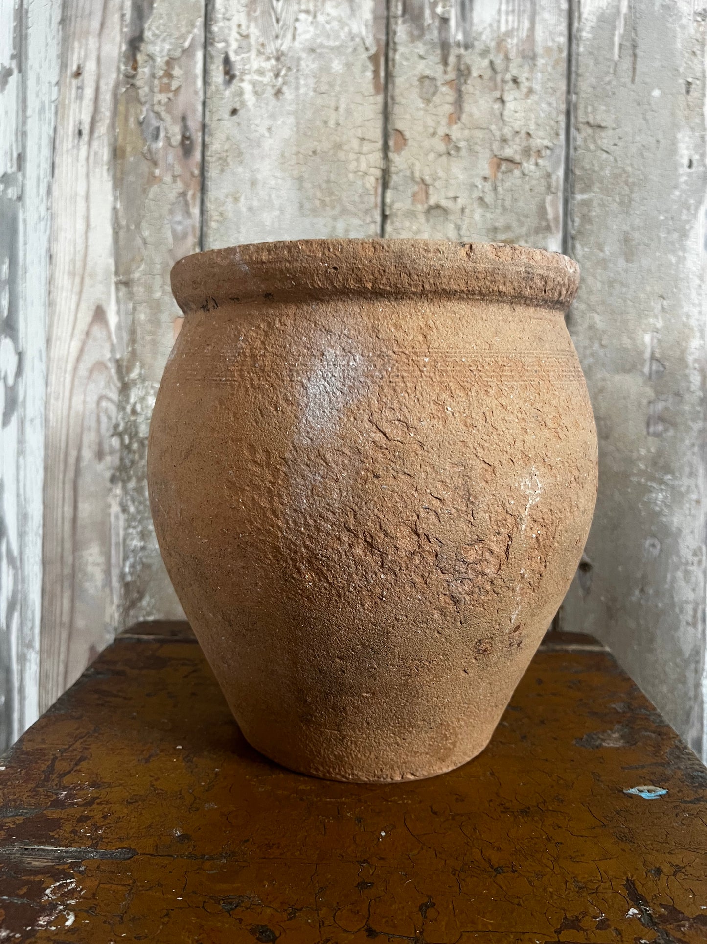 French 19th Century Terracotta Confit Pot with glazed interior