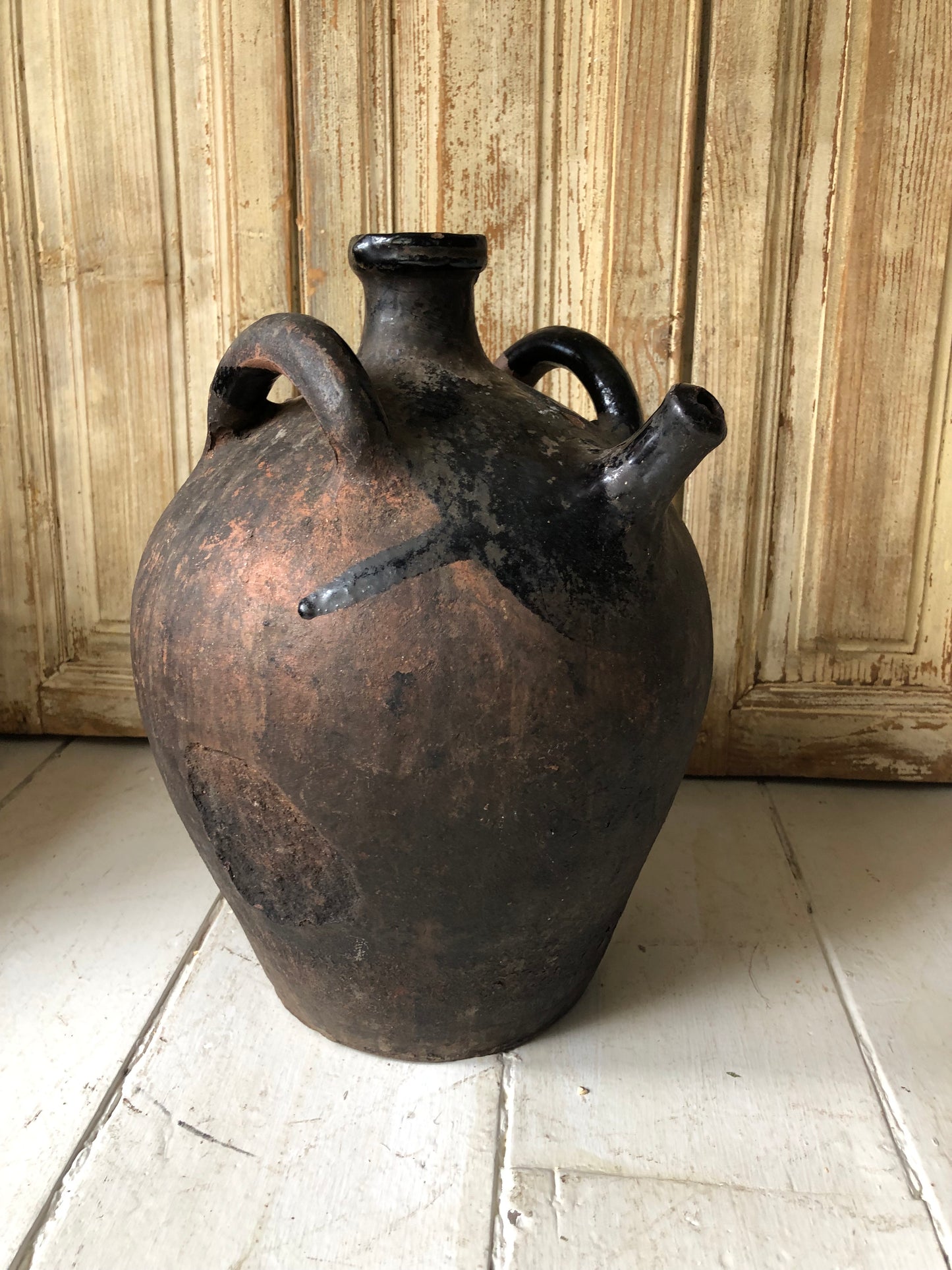 Large 19th Century Antique French Terracotta vinegar or olive oil pot