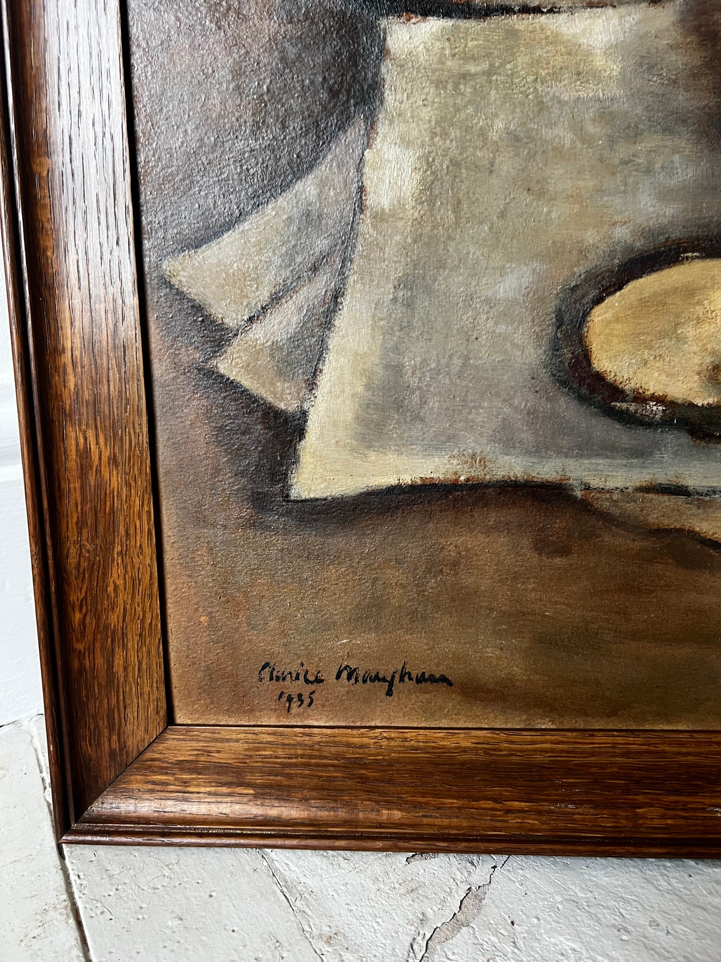 Beautiful Large Still Life Tulips Oil Painting by Clarice Mangham 1935