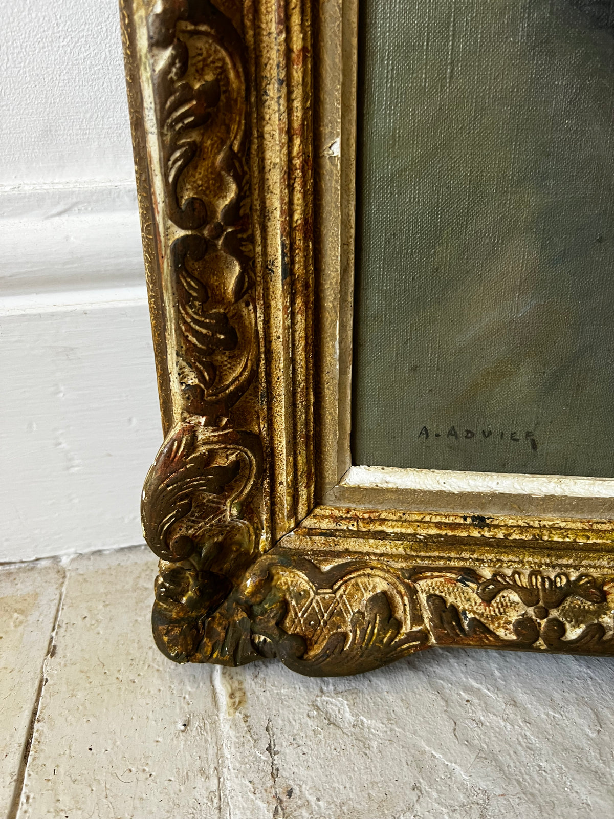 Beautiful French Oil on Canvas Portrait Painting