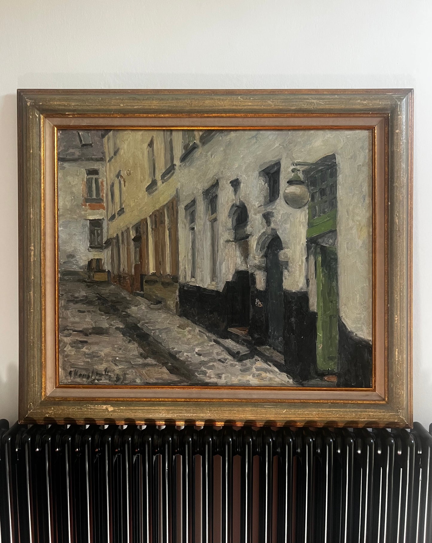 Very Large Belgian Oil on Canvas Street Scene 1931?