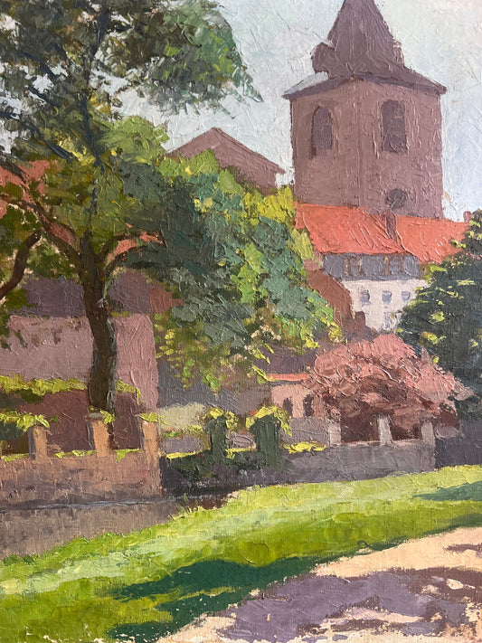 French Impressionist Oil on Canvas Painting