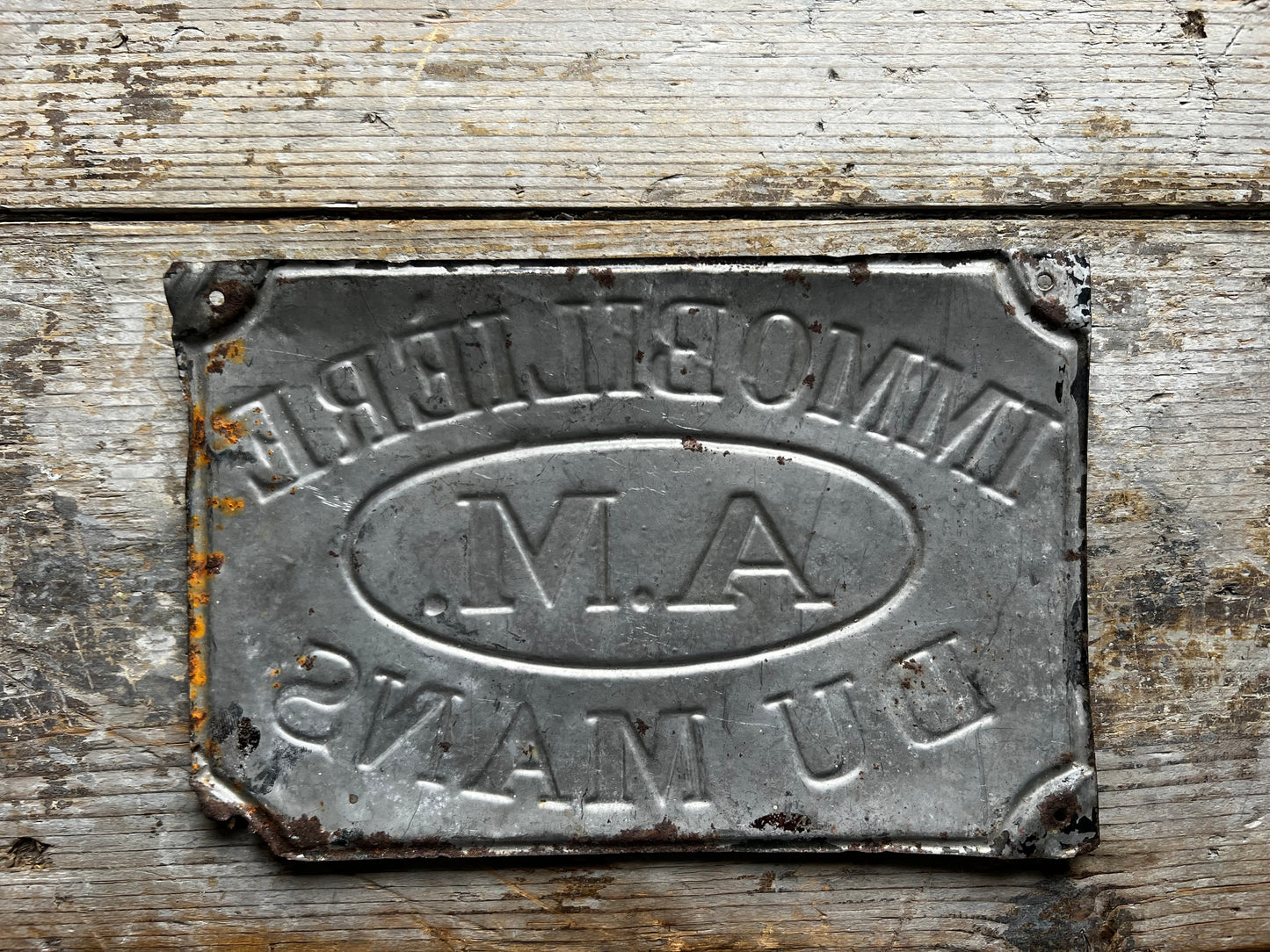French Metal Immobiliere Sign