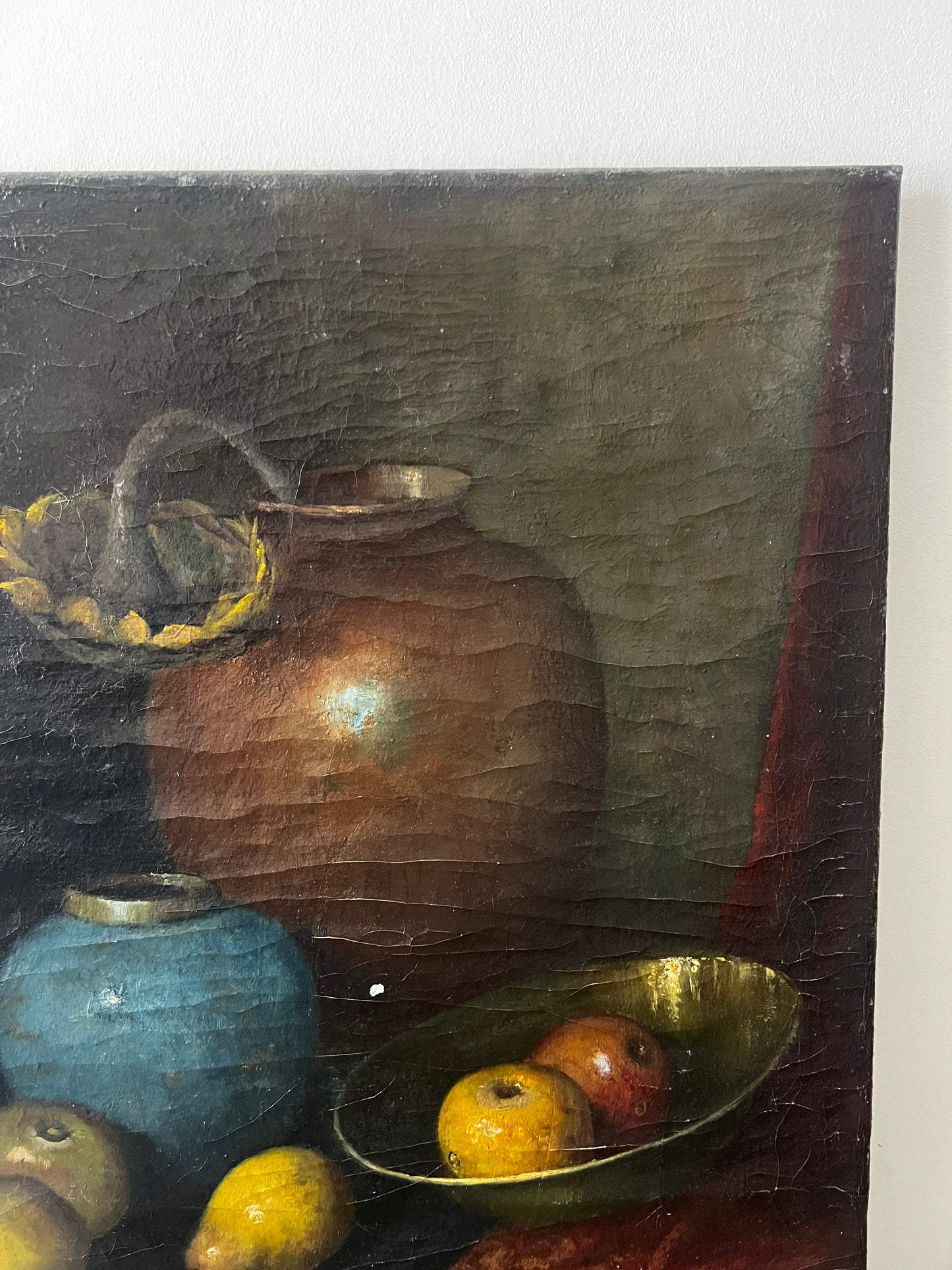 Stunning French 19th Century Large Oil on Canvas Still Life Painting