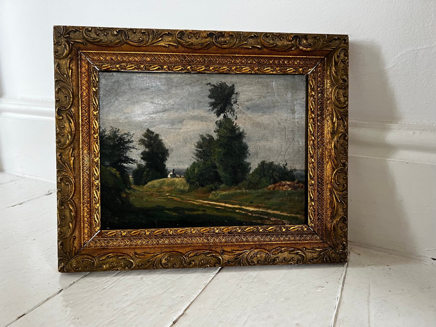 Stunning French 19th Century Landscape Oil Painting on Canvas