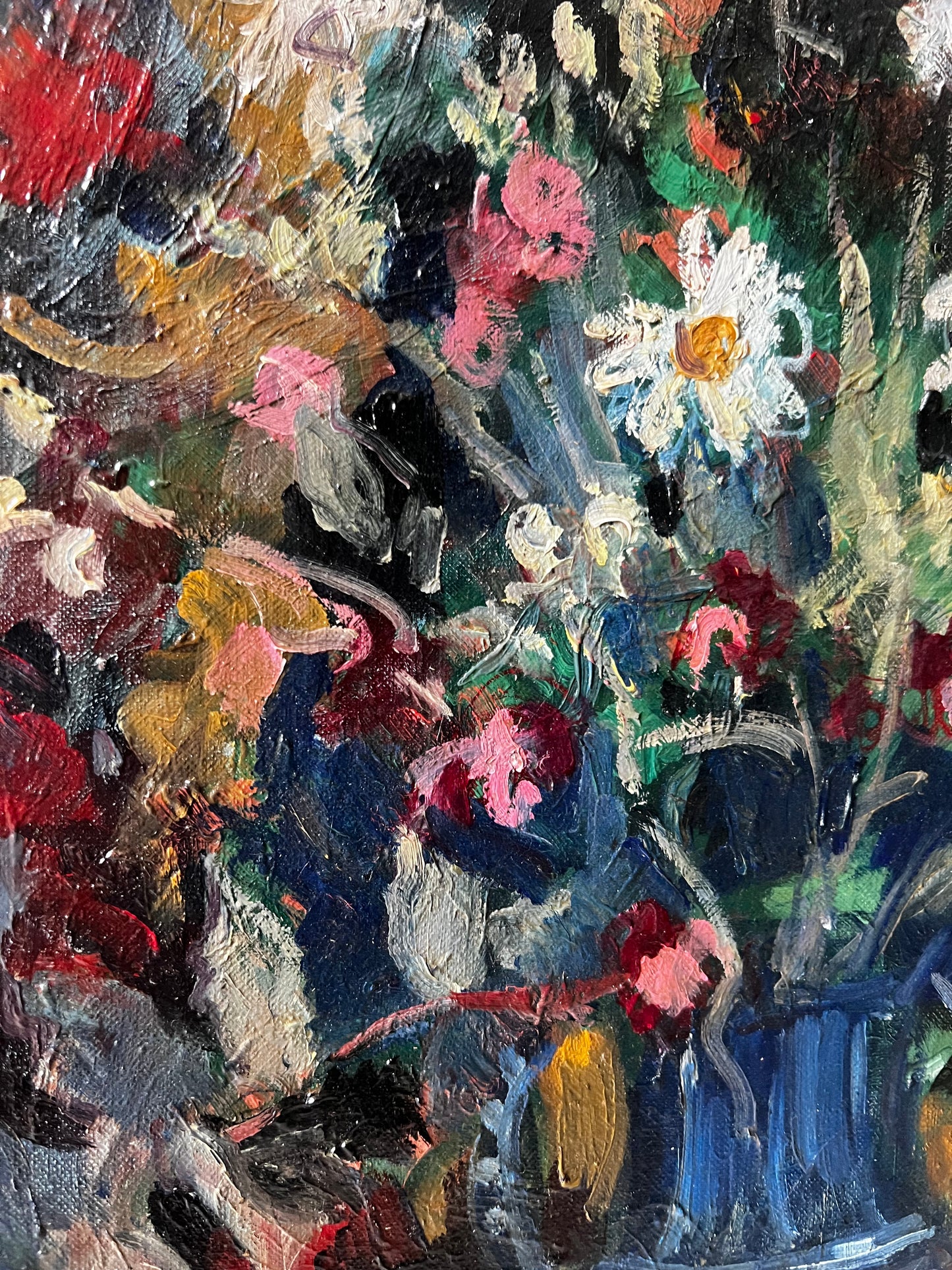 Fabulous French 1930’s Floral Oil Painting on Canvas