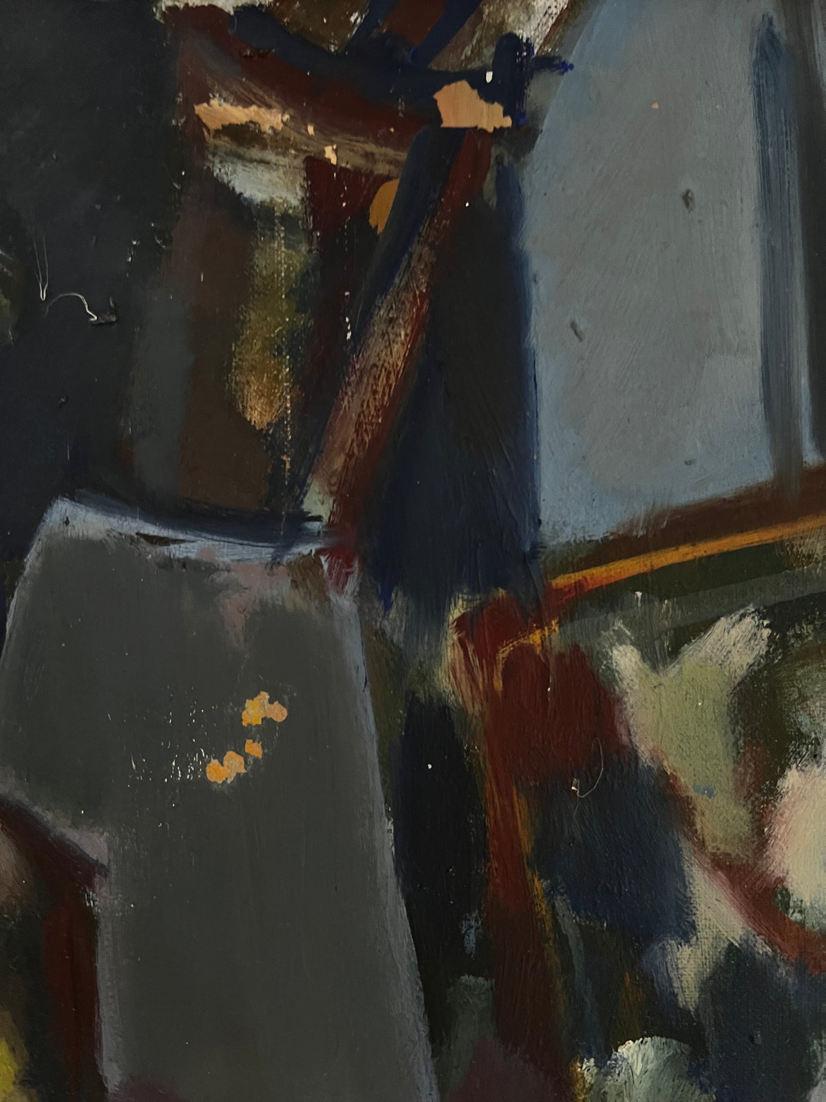Vintage Abstract French Oil on Canvas still life Painting