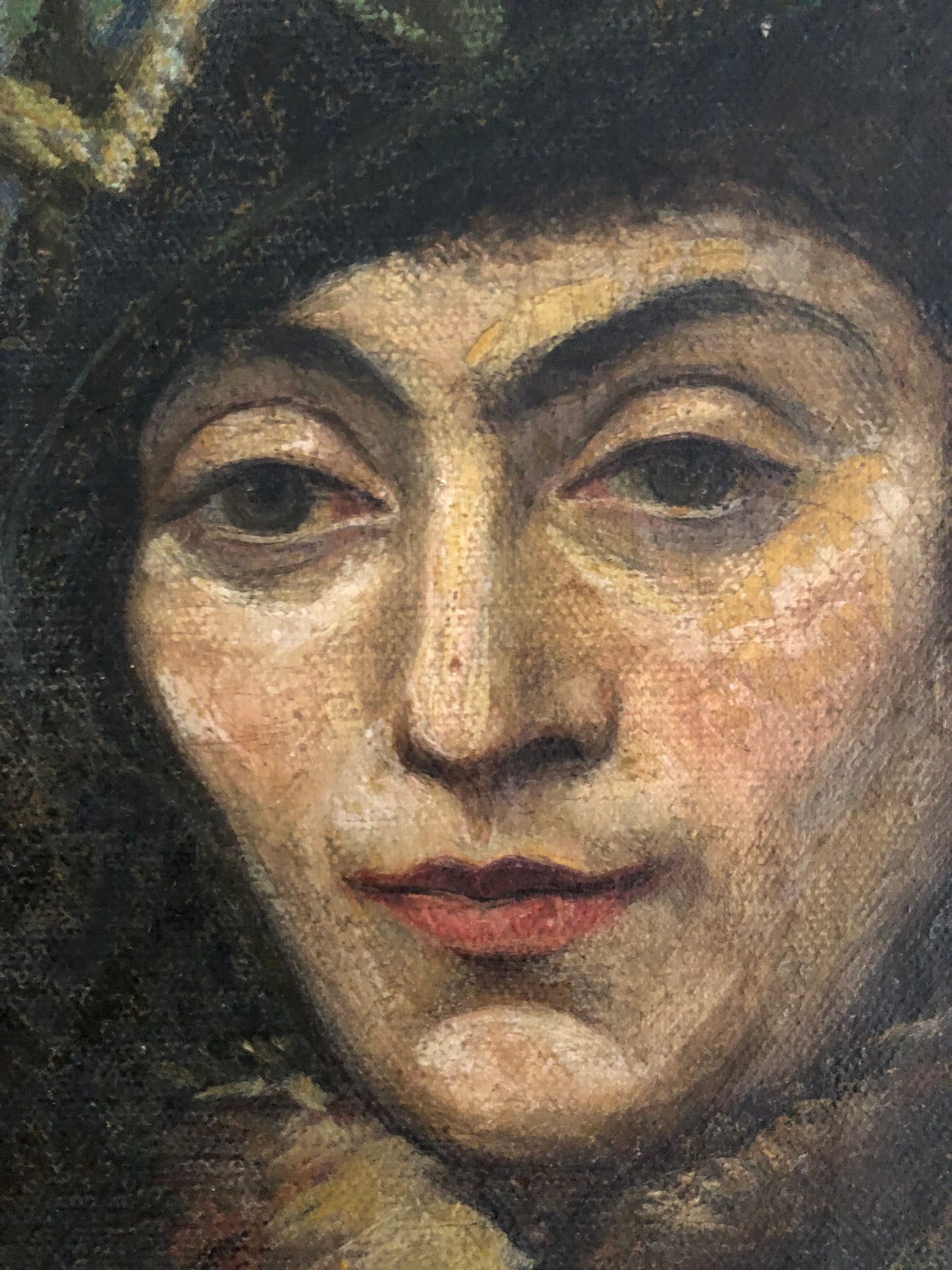 British 1920’s Oil on Canvas Painting. Portrait of a Woman