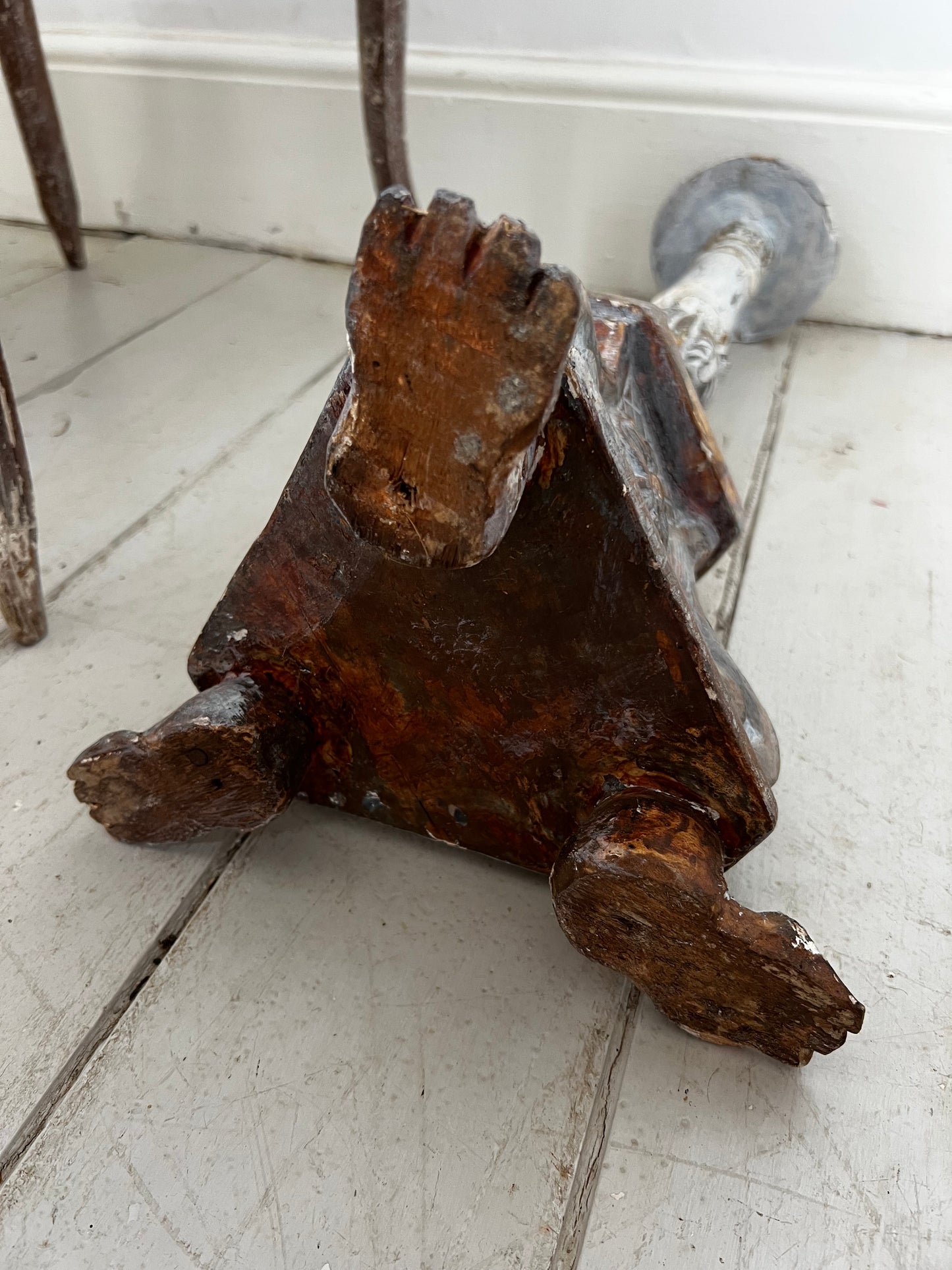 French Antique 19th Century wooden Candlestick
