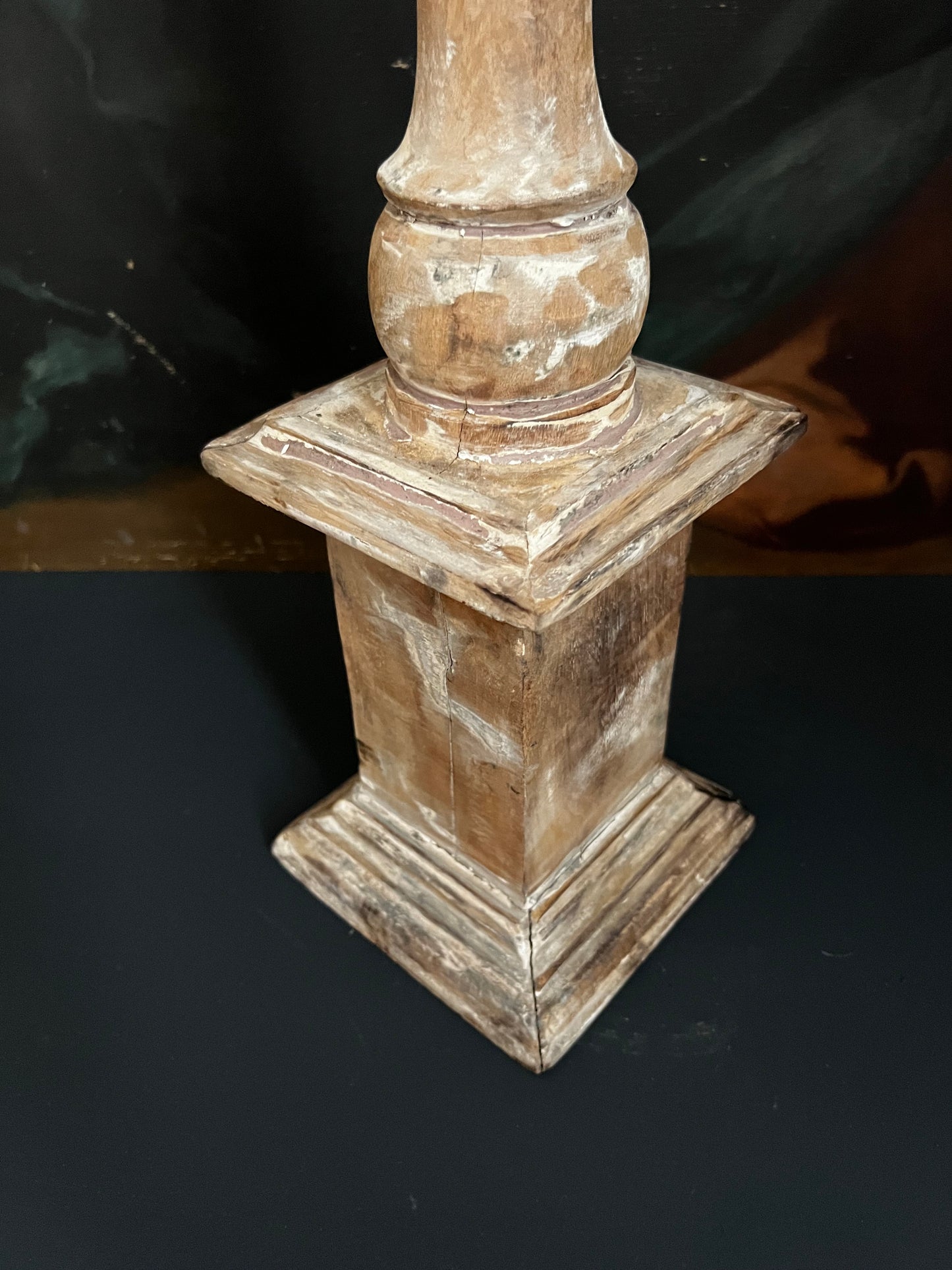 A Very Large Wooden Candlestick