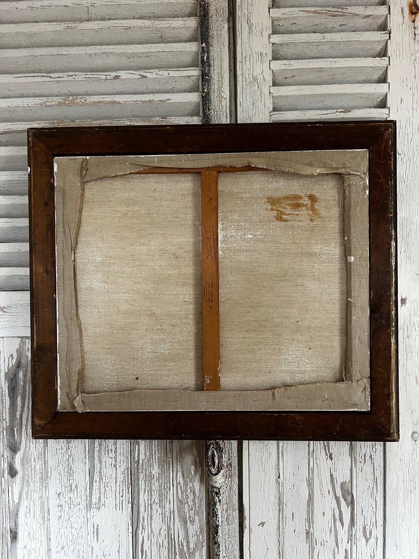 Large Vintage French Oil on Canvas Still Life Painting of Fish