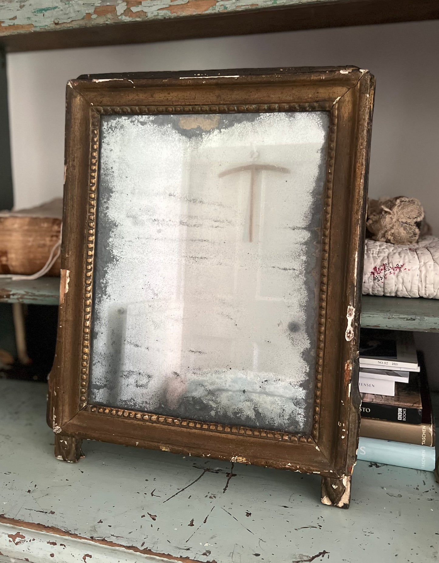 Beautiful 19th Century French Foxed Mirror